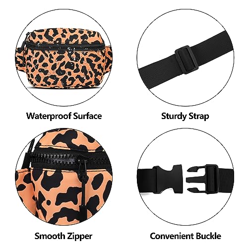 Fanny Pack Waist Belt Bag Fashion Fanny Women and Men Gift Waist Pack With Adjustable Strap For Travel Running 2L Leopard Yellow - color: 2L Leopard Yellow