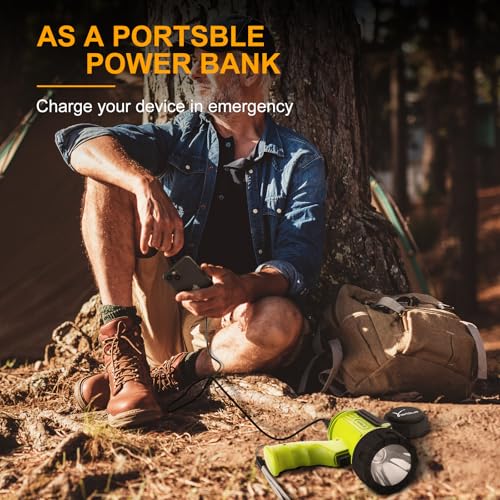 YIERBLUE Rechargeable Spotlight Flashlight with High Lumen LED - color: Fluorescent