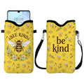 GLOBLELAND Bee Cell Phone Sleeve Pouch Case Bag 7.1×3.9 inch Honey Shockproof Universal Phone Bag with Crossbody Strap Neck Lanyard for Women Men Phone Headphones Watch Yellow - color: Bee