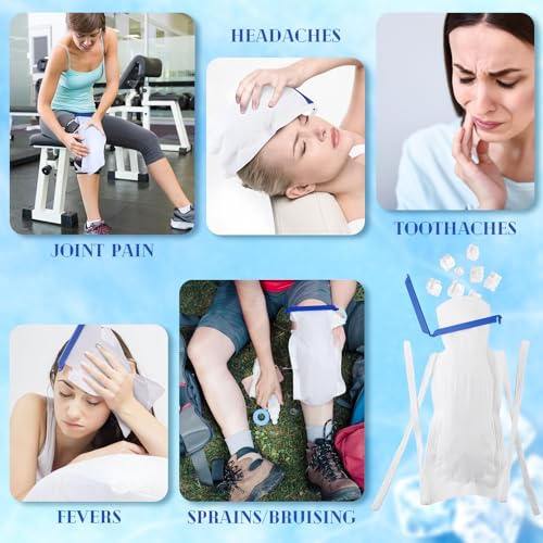 Syhood 12 Pcs Refillable Ice Bags for Injuries, 7x14 Inch Ice Pack