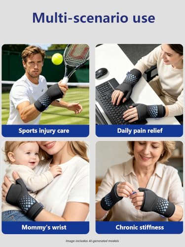 Wrist &Thumb Ice Pack Wrap-Thickened Gel for Long-Lasting Cold Compression - color: 2 Pack-black, size: S/M