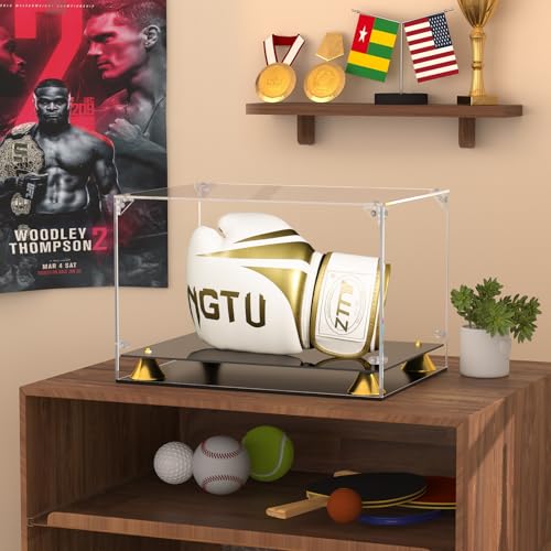 KOLIPI Boxing Glove Display Case Acrylic Full Size Case, 13.5x8.5x9.5 in - size: 13.5 x 8.5 x 9.5 inches
