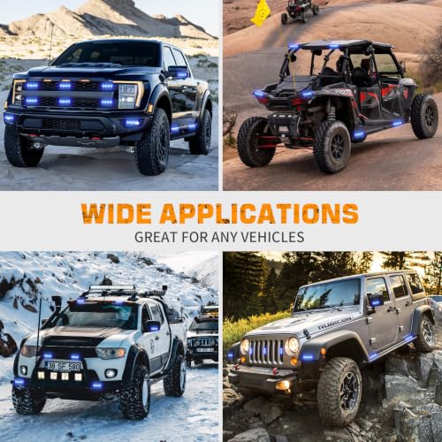 XRIDONSEN 8PCS Sync Truck Grill Strobe Lights 32 LED Grille Lights - color: Blue