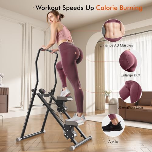 Heavy Duty Stair Stepper Handlebar Adjustable Foldable Vertical Climbers