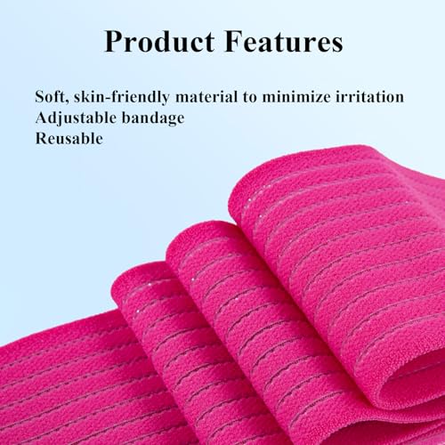 4-Pack Ice Pack Straps,35.5"x3"Elastic Ice Pack Wrap Holder with Hook&Loop - color: Pink