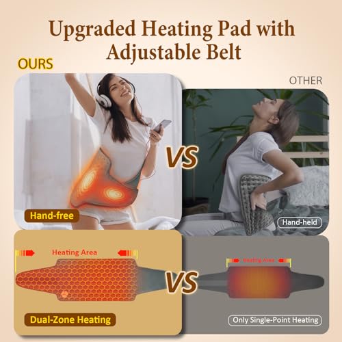 Heating Pad for Back and Period Cramps - Birthday Gifts for Women Men, ETL - color: Grayish
