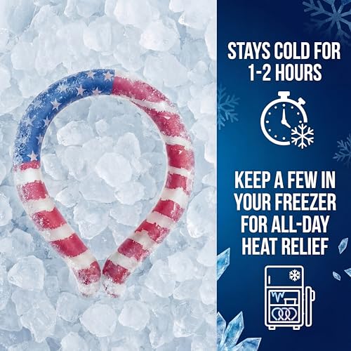 CoolTimeUSA Neck Cooling Tube - Neck Ice Ring Cooler Wrap, Stars & Stripes - color: Stars and Stripes
