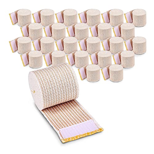 Premium Elastic Bandage Wrap (2” Wide, 25 Pack) - Nexskin Latex Free Athletic/Medical Compression Bandages Hook & Loop Fasteners at Both Ends - Lifetime Washable & Reusable Bandages - size: 25 Pack