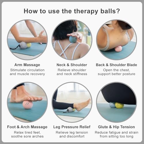 High-Density Therapy Massage Balls (2-Pack), Pink + Pink (50D+50D) - color: Soothing Pink + Soothing Pink (50d+50d)