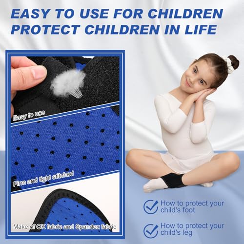 Tarpop 2 Pairs Kids Ankle Brace, Compression Sleeves, L+M, Black - color: Black, size: Medium,Large