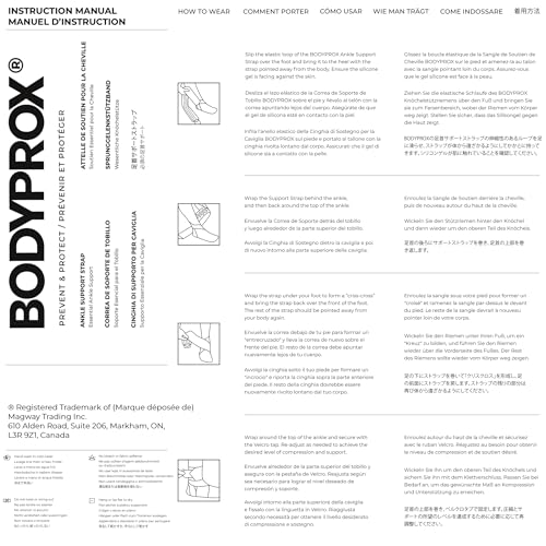 Bodyprox Ankle Support Brace, Adjustable Compression Ankle Braces for Sports Protection, One Size Fits Most for Men & Women