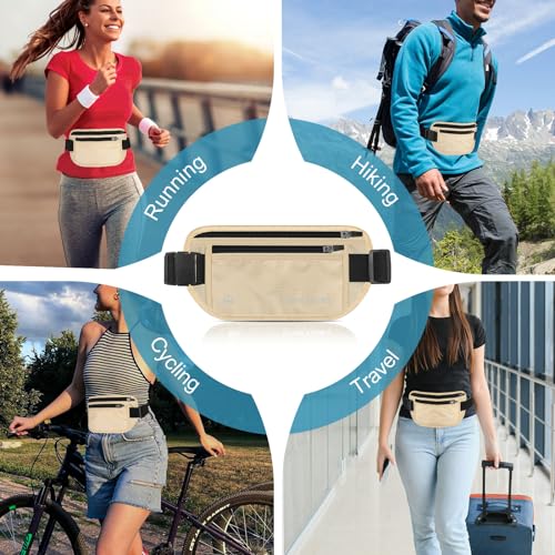 travel inspira RFID Blocking Hidden Money Belt - color: Khaki