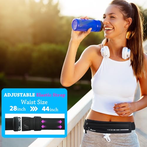 AIKENDO Slim Running Belt for Women Men,Runners Fanny Pack Phone Holder - color: Black