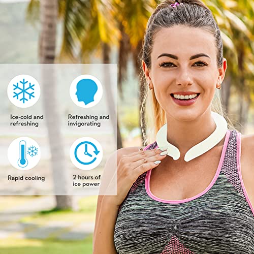 2 Pack Neck Cooling Tube with Insulated Cooling Bag, Reusable PCM Ice Ring - color: White*2