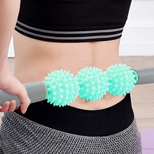 Muscle Roller Stick - Yoga Stick Muscle Roller Stick Cellulite Spiky Ball for Back Arms Shoulder Leg (Green) - color: Green