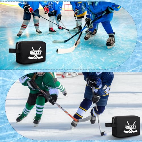 6 Pcs Hockey Tape Accessory Bag - Large Capacity Organizer with Double Zipper for Tape Wax Scissors Repair Kit Storage Office Hockey Supplies