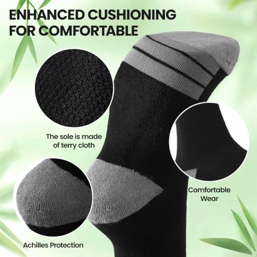 Bamboo Viscose Compression Socks 15-20 mmHg Knee High 3 Pairs Unisex - color: A05-3pair-Black Blue, size: XX-Large