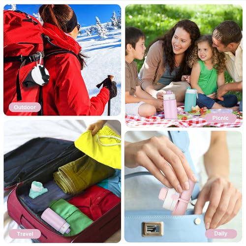 PLTCAT Collapsible Water Bottles, 19oz Foldable Silicone Travel Bottles - color: Taro Purple
