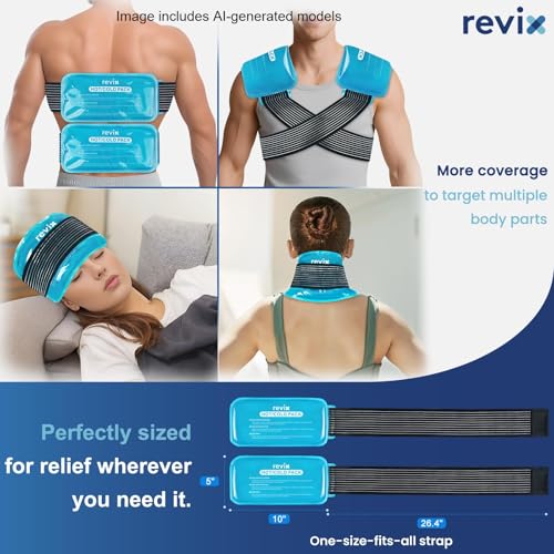 REVIX Ice Packs for Injuries Reusable, 2 Pack Hot & Cold Gel Packs, Large - color: Blue, size: Large 12 x 6 Inch