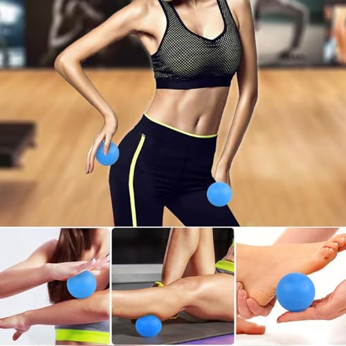 WOVTE Massage Lacrosse Ball Therapy for Sore Muscles Myofascial Release - color: Blue