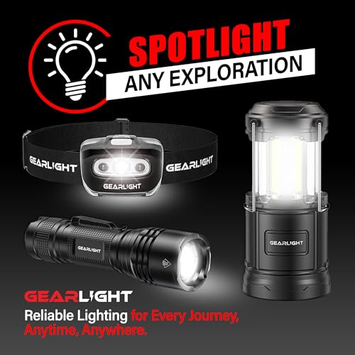 GearLight S1000 LED Tactical Flashlight - High Lumens, USB-C Fast Charging, Dual-Button, IPX4 Water-Resistant, Pocket-Sized for Camping & Emergencies with Batteries - 2 Pack, (Rechargeable) - color: Rechargeable 2 Pack