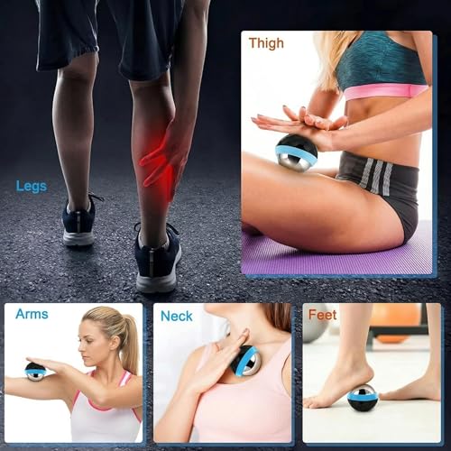 60mm Cold Roller Hot & Cold Compress Massage Roller Ball Body Foot Back Waist Hip Relaxer Ice Massager Tool, Ergonomic Grip, Compact Massager, Smooth Surface, Fitness Enthusiasts