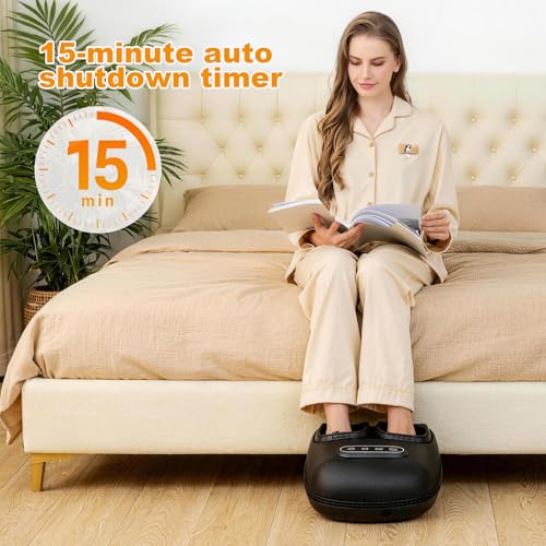 LINGTENG Foot Massager, Heated Foot Massager (Dark Gray) - color: Dark Gray