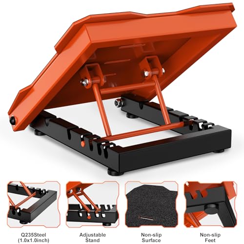 Steel Slant Board Calf Stretcher, 600 Lbs Weight Capacity, Orange - color: Orange