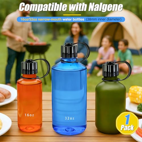 Narrow Mouth Water Bottle Replacement Lid - color: Black