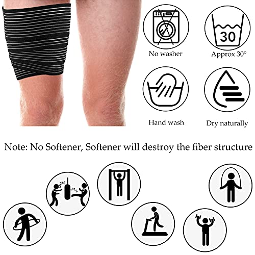 Syhood 4 Pieces Compression Leg Wraps Bandage Adjustable Ankle,71 Inches - size: 71 inches