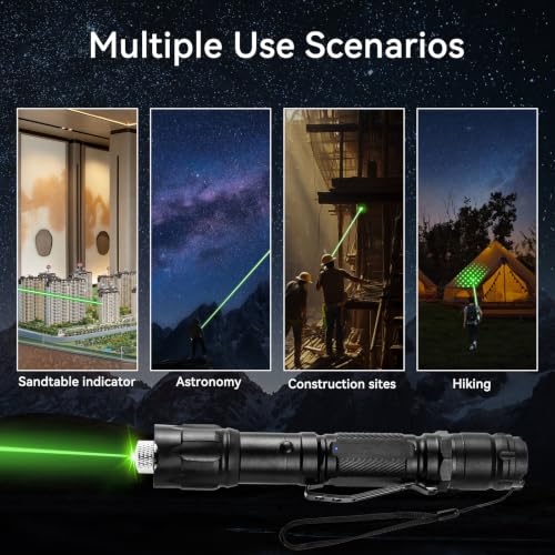 4-Pack Green Laser Pointers, Type-C Rechargeable with Star Caps