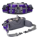 Outdoor Fanny Pack Hiking Fishing Waist bag 2 Water Bottle Holder Lumbar Pack - color: Purple
