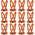 Hercicy 12 Pcs Reflective Safety Vest Hi Vis Adjustable Straps Orange - color: Orange