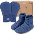 REVIX Microwavable Heating Mittens & Booties, Foot Warmers 2 Pack, Navy S
