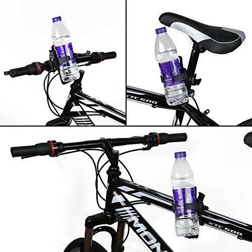 Accmor 2 Pack Bike Water Bottle Holders No Screws, Universal Bike Cup Holder, 360 Degree Rotatable Bike Water Bottle Cage, Water Bottle Holders for Kids Bike Adult Bike - color: Black