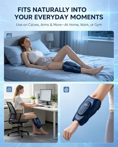Cordless Calf Massager for Circulation Red Light Therapy for Leg with 3-Level Heating, Vibration and Airbag for Pain Relief Adjustable Temperature