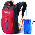 Shinylin Kids Hydration Backpack with 1.5L Water Bladder Hiking Backpack Lightweight for Boys or Girls Children Biking Climbing Running Cycling - color: Red, style: Classic