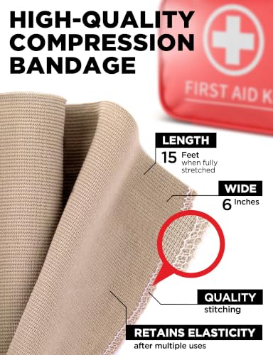 Premium Elastic Bandage Wrap - 2pk - 6 in x 15ft - Wide + 18 Extra Clips - size: 2 Pack (6in)