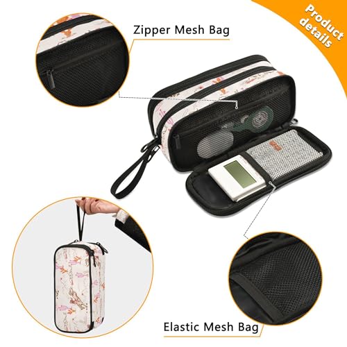 Fisyme Cowgirl Western American Pencil Case Large Capacity Pen Box Makeup Pouch Holder Organizer Stationery Bag for School Office College Traval Adults - color: Multi-Cream Pinks