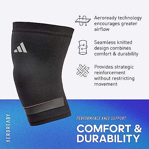 adidas Performance Climacool Knee Support Sleeve - Knee Sleeve for Support, Training, and Competitions - Ergonomic Design, Silicone Grip, Breathable Seamless Design - Black, X-Large - size: X-Large, style: Knee Support