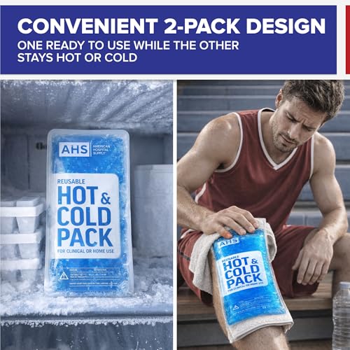 American Hospital Supply |Reusable Hot and Cold Pack 5'' x 11'' | 2 Pack - size: 2 Pack