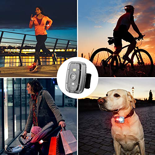 LED Safety Light, Clip On Strobe/Running Lights for Runners, Bike Tail Light with 5 Lighting Modes, High Visibility Accessories for Cycling, Hiking, Dogs and Kids - color: 2-Pack Black
