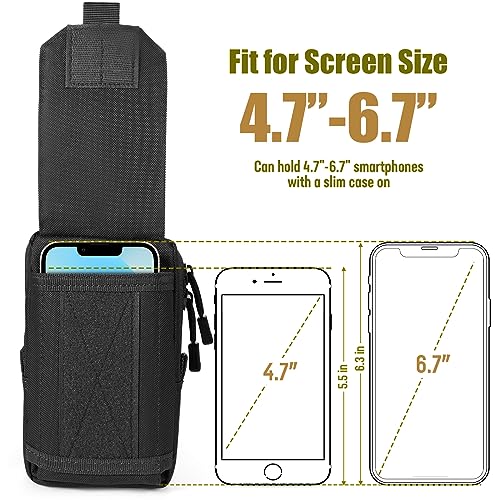 SOWHUP Tactical Molle Pouch Cell Phone Pouch Holster Small Utility EDC Pouch Gadget Organizer Bag - color: Black-D