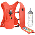 N NEVO RHINO Running Vest with 350ML TPU Soft Flask,Adjustable Chest Straps - color: Orange