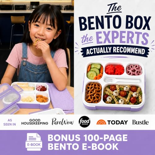 kinsho Bento Lunch Box, Ice Pack Insulated Bag for Kids Girls Teens, Purple - color: Purple