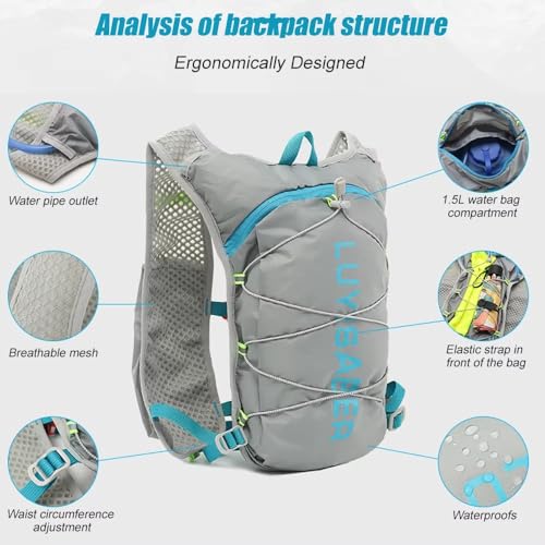 2L Marathon Hydrating Backpack Breathable Ultralight Hiking Hydration Vest Nylon Multifunction Water Vest for Running Cycling(Orange)