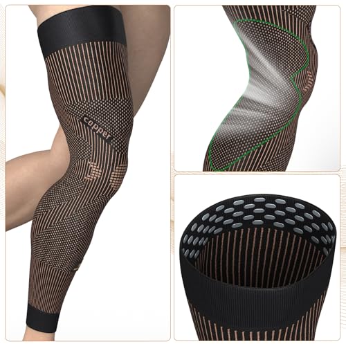 NEENCA Copper Compression Leg Sleeve, Ultra-thin with Copper Ions Infused - size: Large