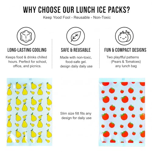 Ice Packs - Reusable PE Material Cooler Pack for Food, Fruits & Drinks - Lightweight Freezer Pack for Picnic, Work, Sports & Camping (CFX-2)