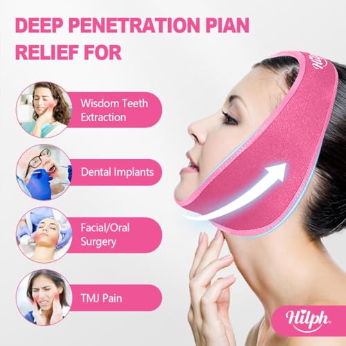 Hilph Wisdom Teeth Ice Pack Head Wrap, Face Ice Pack for Jaw Oral Surgery - color: Pink