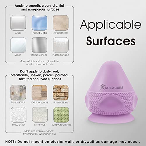 Solacium Mountable Massage Therapy Tool - Multi-Surface Suction Cup Wall Massage Tool for Sore Muscles, Myofascial Release, Stress Relief, Trigger Point and Deep Tissue Massage (Purple) - color: Purple